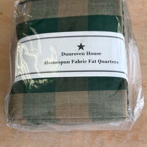 Dunroven House Green and Tan Fabric Fat Quarters
